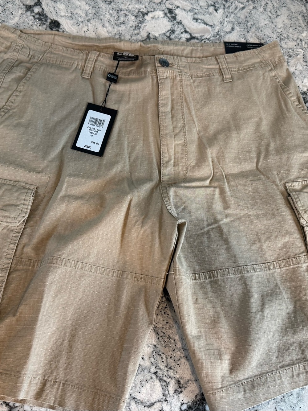 Men's Cargo Shorts in Khaki with Utility Pockets